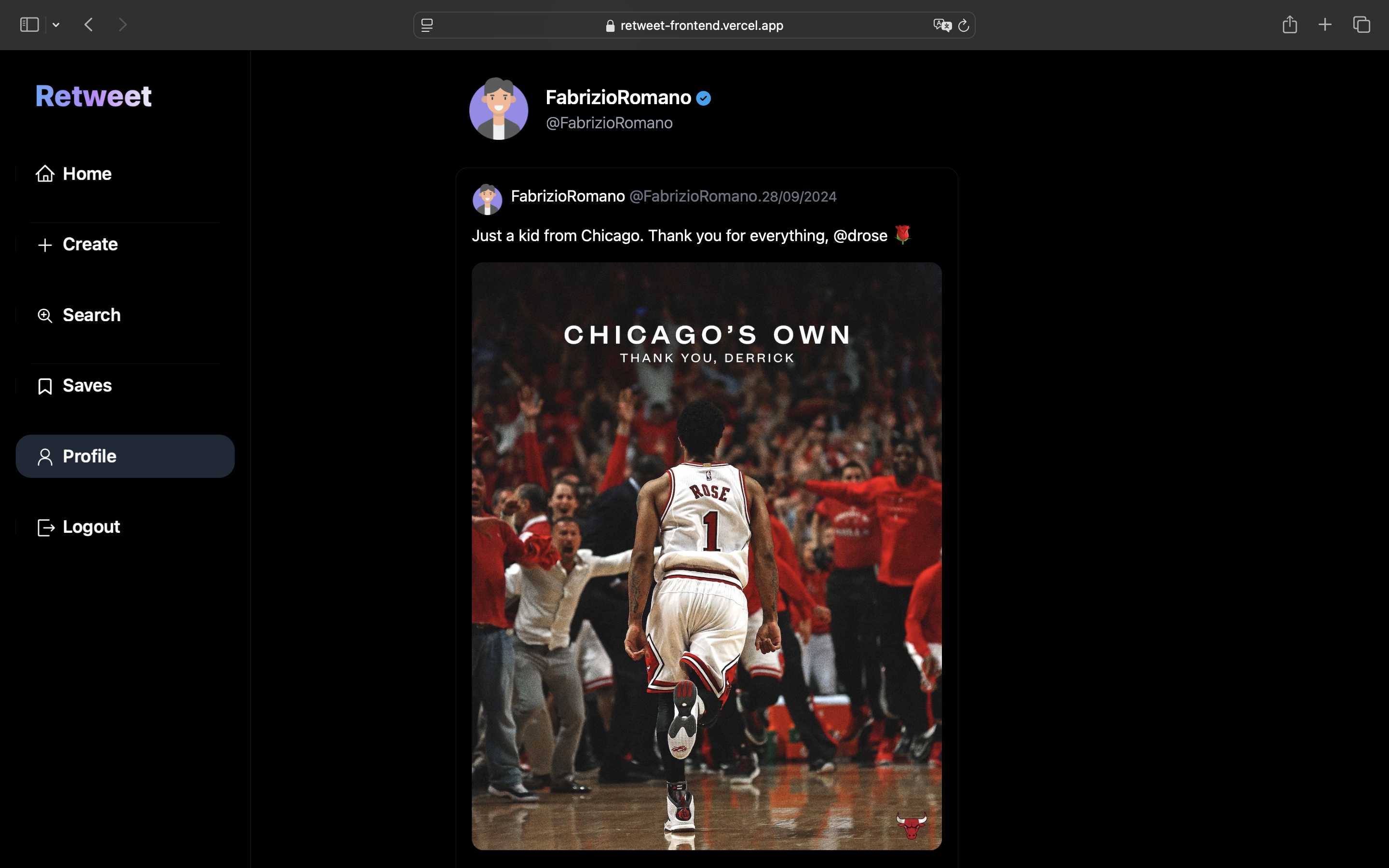 Retweet screenshot